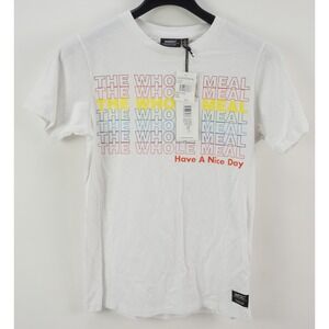 New Wesc The Whole Meal Men's Small Women's Medium White Cotton Crew T-Shirt